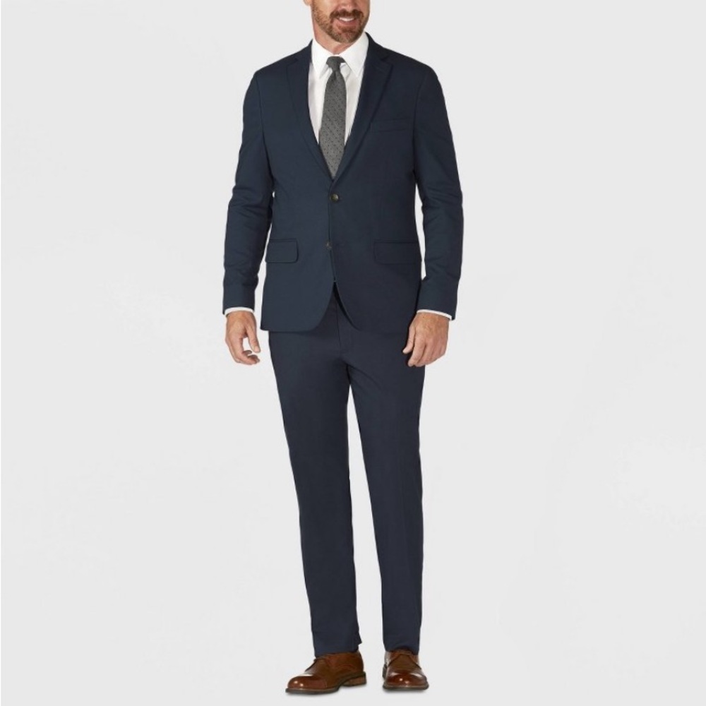 Haggar H26 Men's Tailored Fit Premium Stretch Suit Jacket - Blue 42r